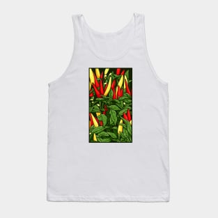 Vintage doodle illustration of Chilli plant Tank Top